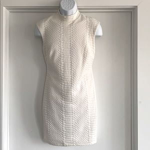 Bar III white mock turtle neck dress sheath NEW